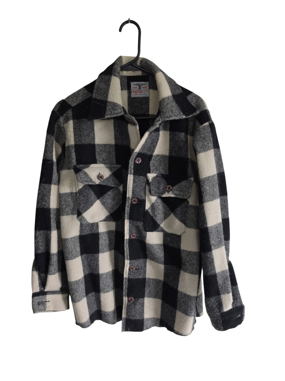 Vintage R.M. Williams Long Horn Buffalo Plaid Shirt Jacket S